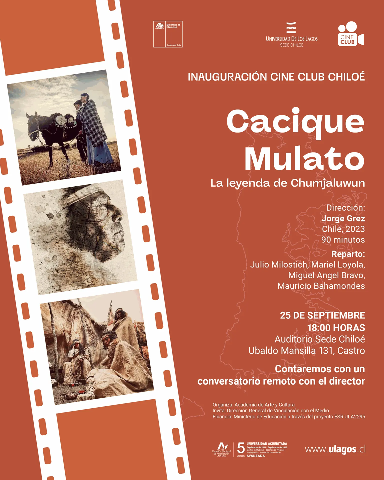 Cine Club Chiloé, una iniciativa de la ULagos, se inaugura este jueves 25 de septiembre en Castro