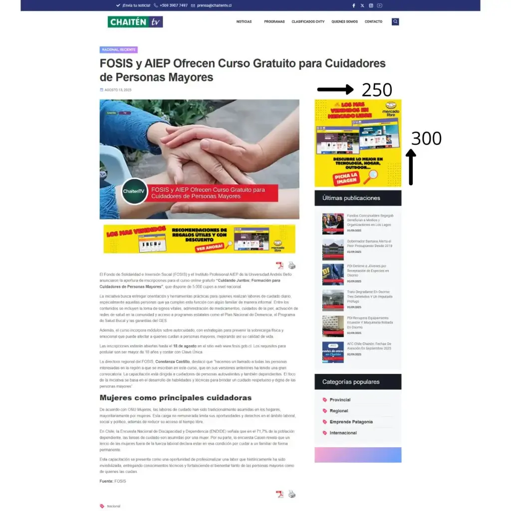 [CHTV-E-BL14] Banner lateral 300×250 – 14 días